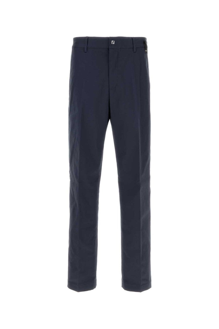 Fendi Navy Blue Stretch Cotton Pant
