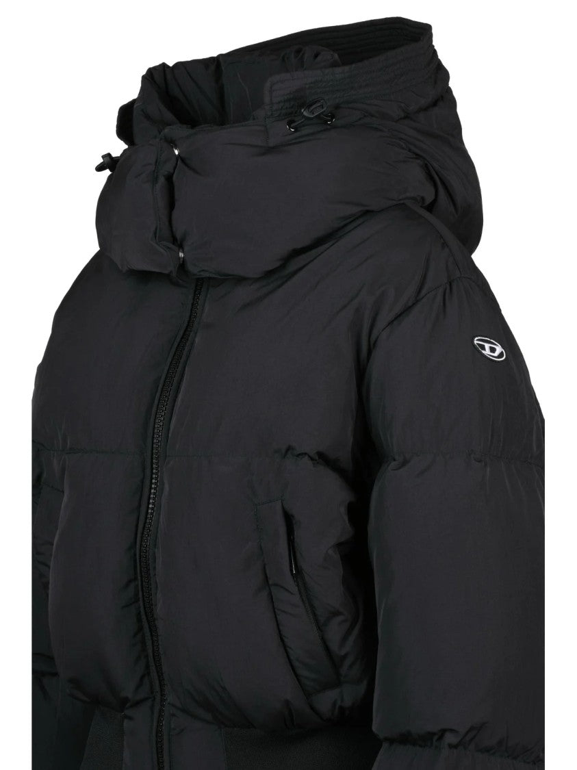 Diesel Black Nylon Short Down Jacket