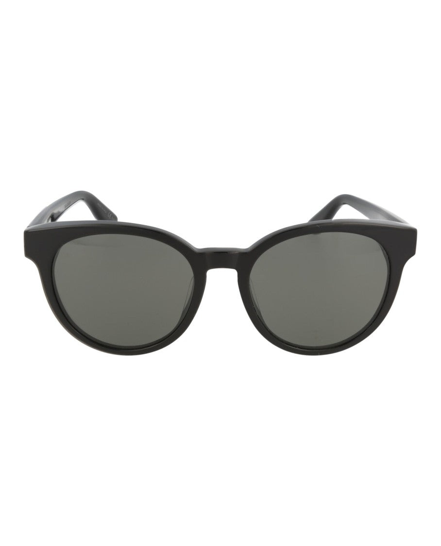 Saint Laurent Round-Frame Acetate Sunglasses With Saddle Nose Bridge