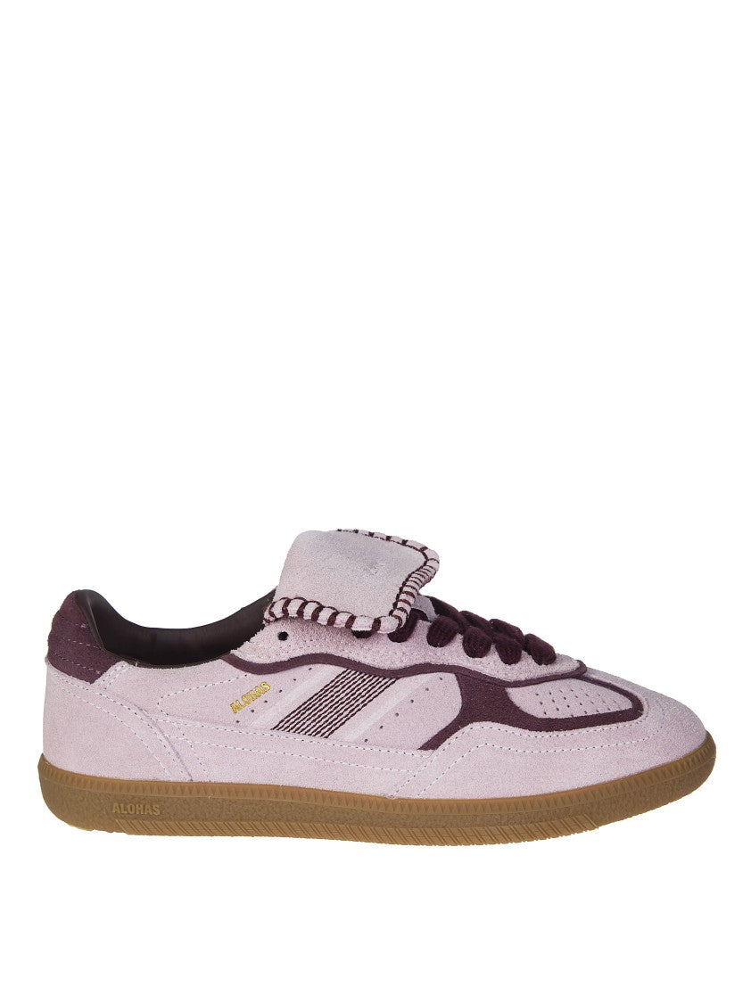 Alohas Light Pink Suede Overlays Cuffed Sneakers