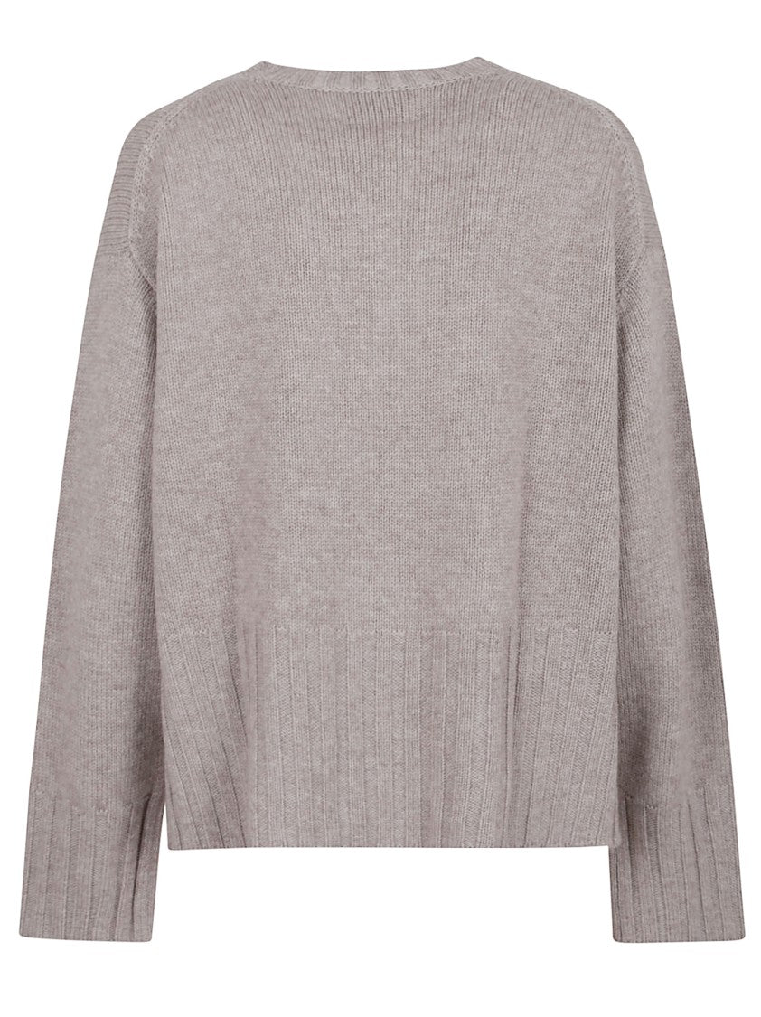 Allude Cropped Knit Sweater With Ribbed Detailing