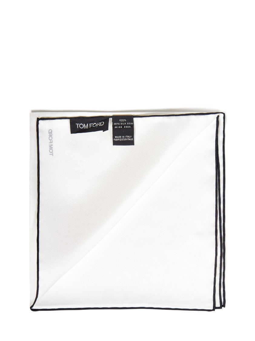 Tom Ford Silk Handkerchief With Black Borders