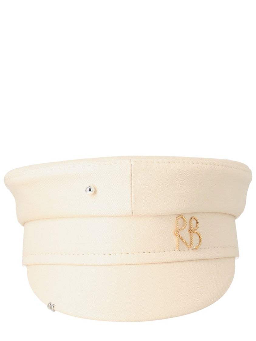 Ruslan Baginskiy Baker Boy Viscose-Linen Studded Hat