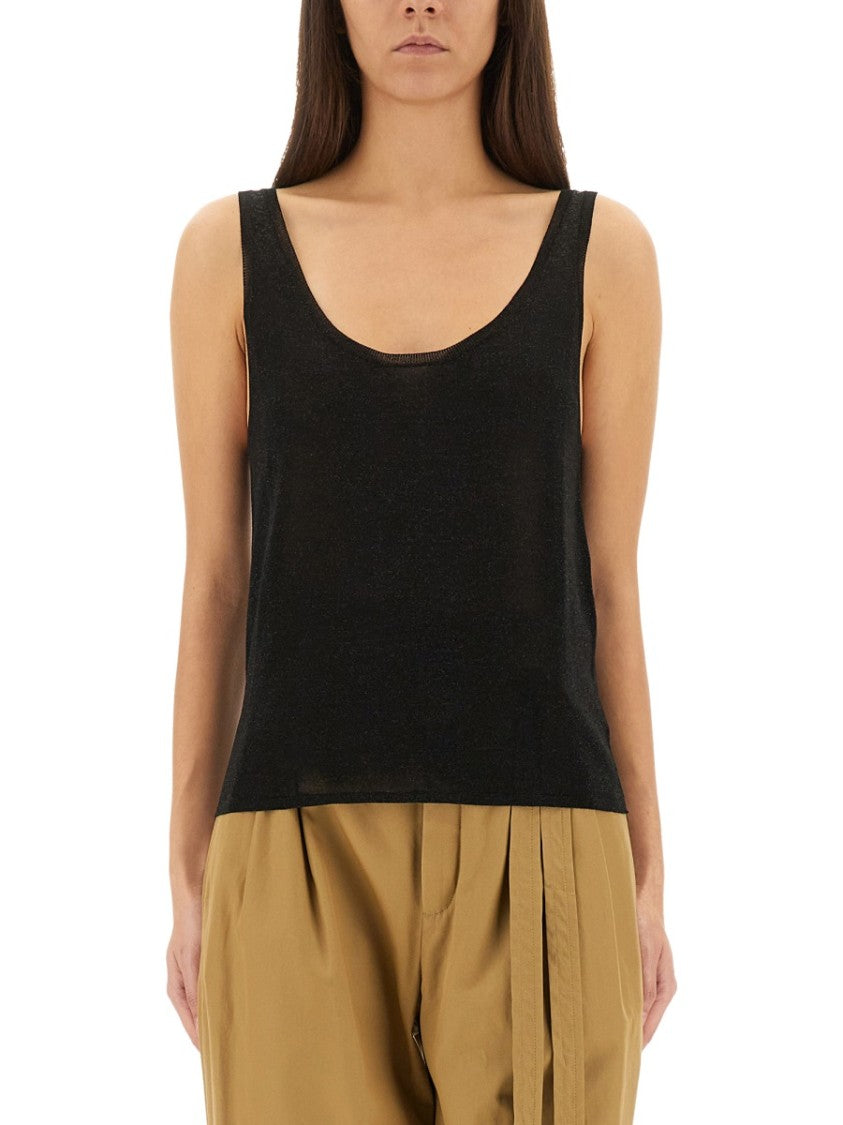 Saint Laurent Lurex Knit Tank Top