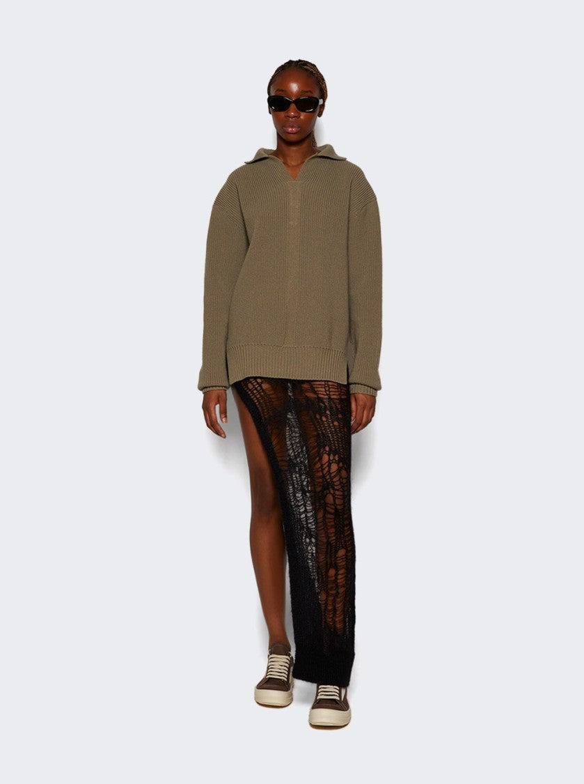 Rick Owens Fisherman Tabard Knitted Sweater Dust