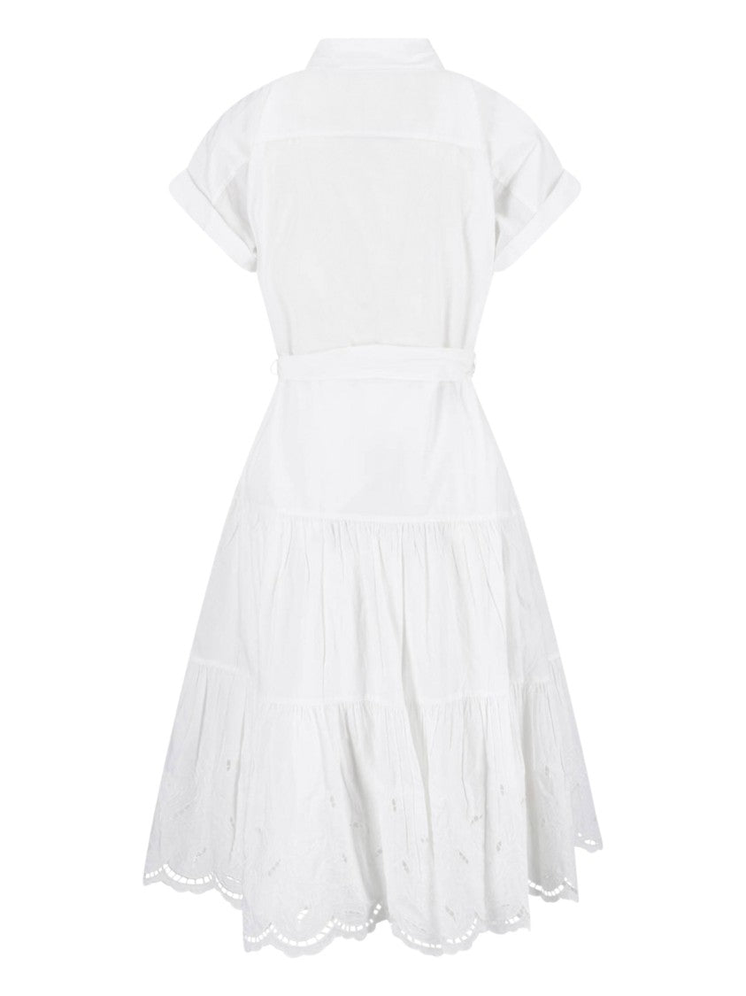Polo Ralph Lauren White Button-Down Tiered Skirt Dress