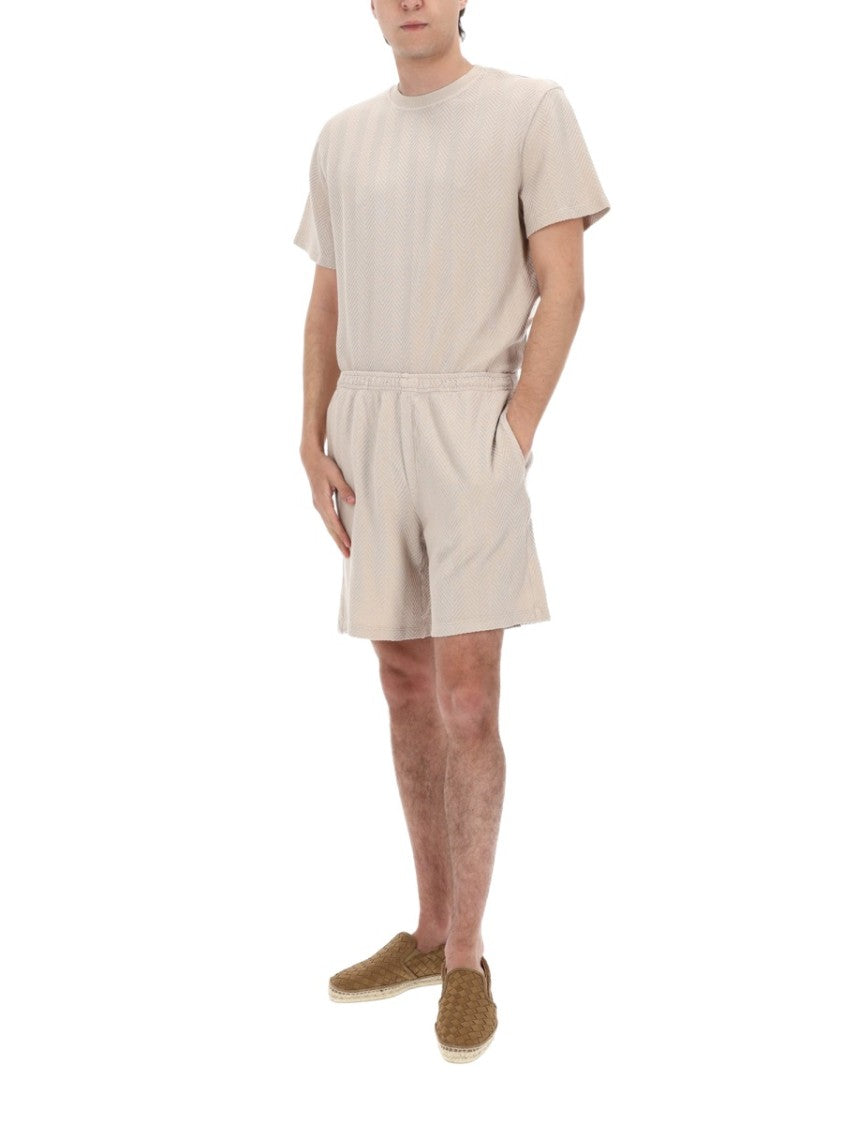 Missoni Beige Herringbone Cotton-Viscose Casual Shorts