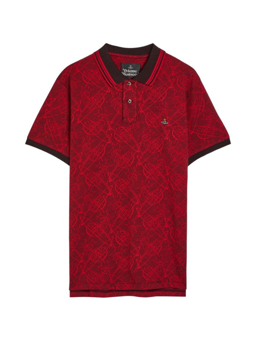Vivienne Westwood Red Silk And Nylon Crew Neck Polo