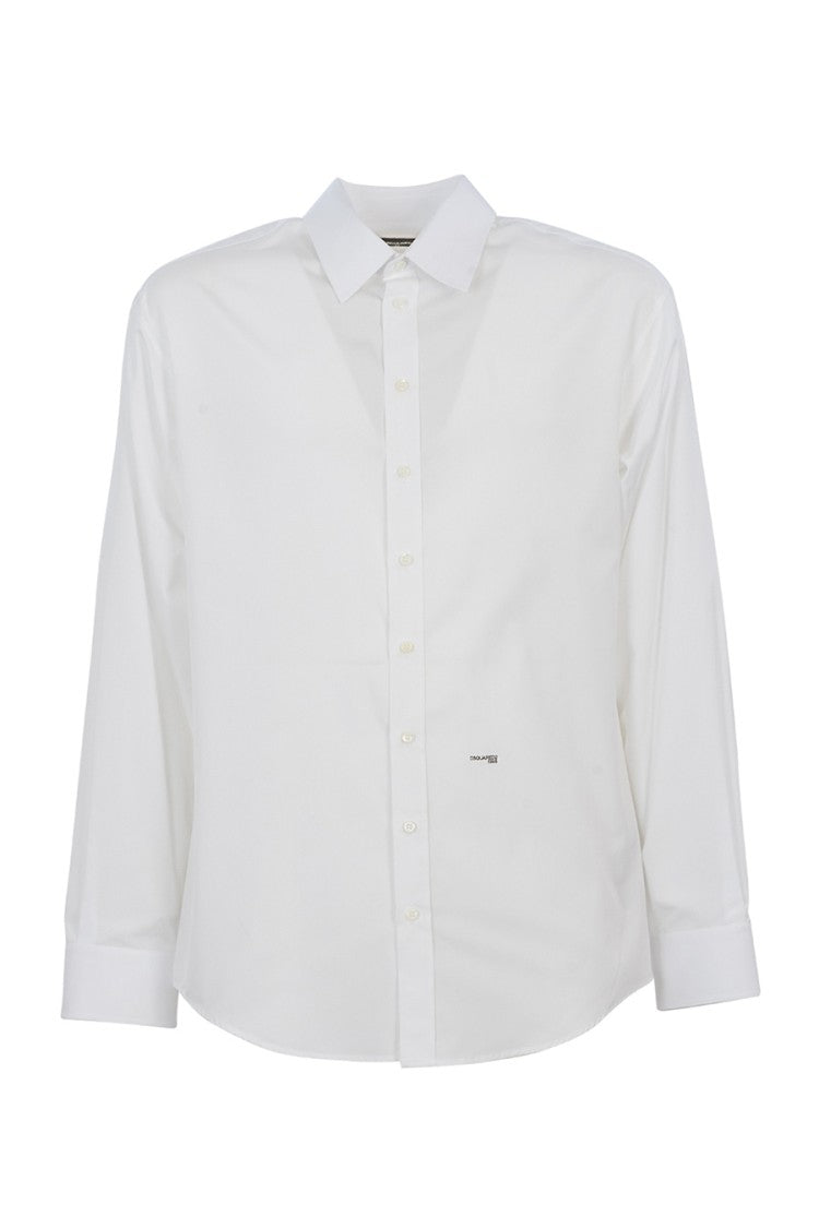 Dsquared2 White Cotton Button-Up Shirt