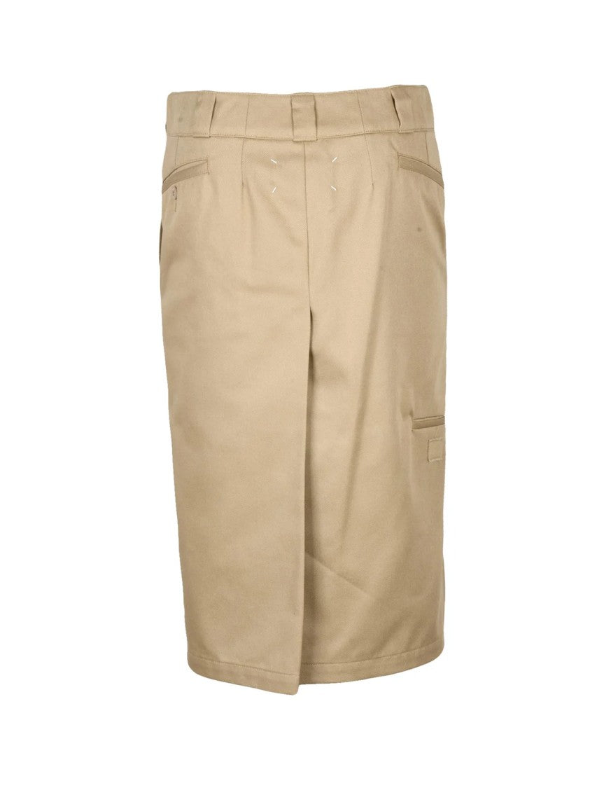Maison Margiela Canvas Midi Skirt With Functional Pockets And Clean Silhouette