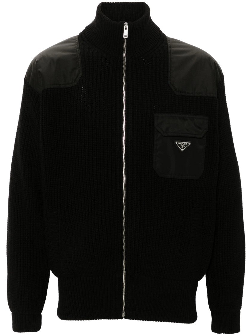 Prada Black Cardigan Wool/Cashmere Re-Nylon Cardigan