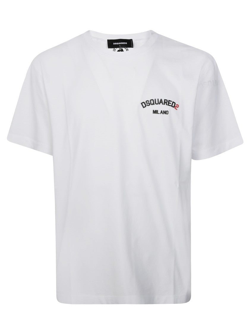 Dsquared2 White T-Shirt With Bold Logo Detail