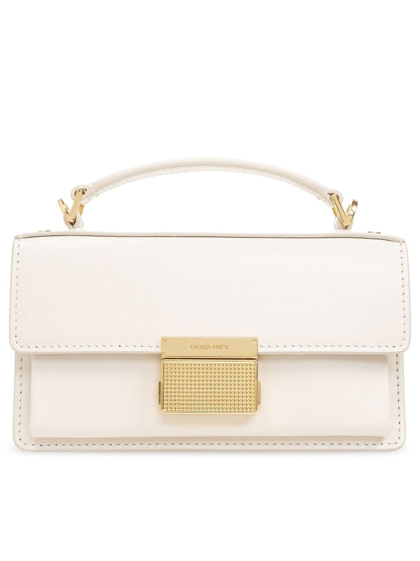 Golden Goose Venezia Small Structured Gold Clasp Handbag