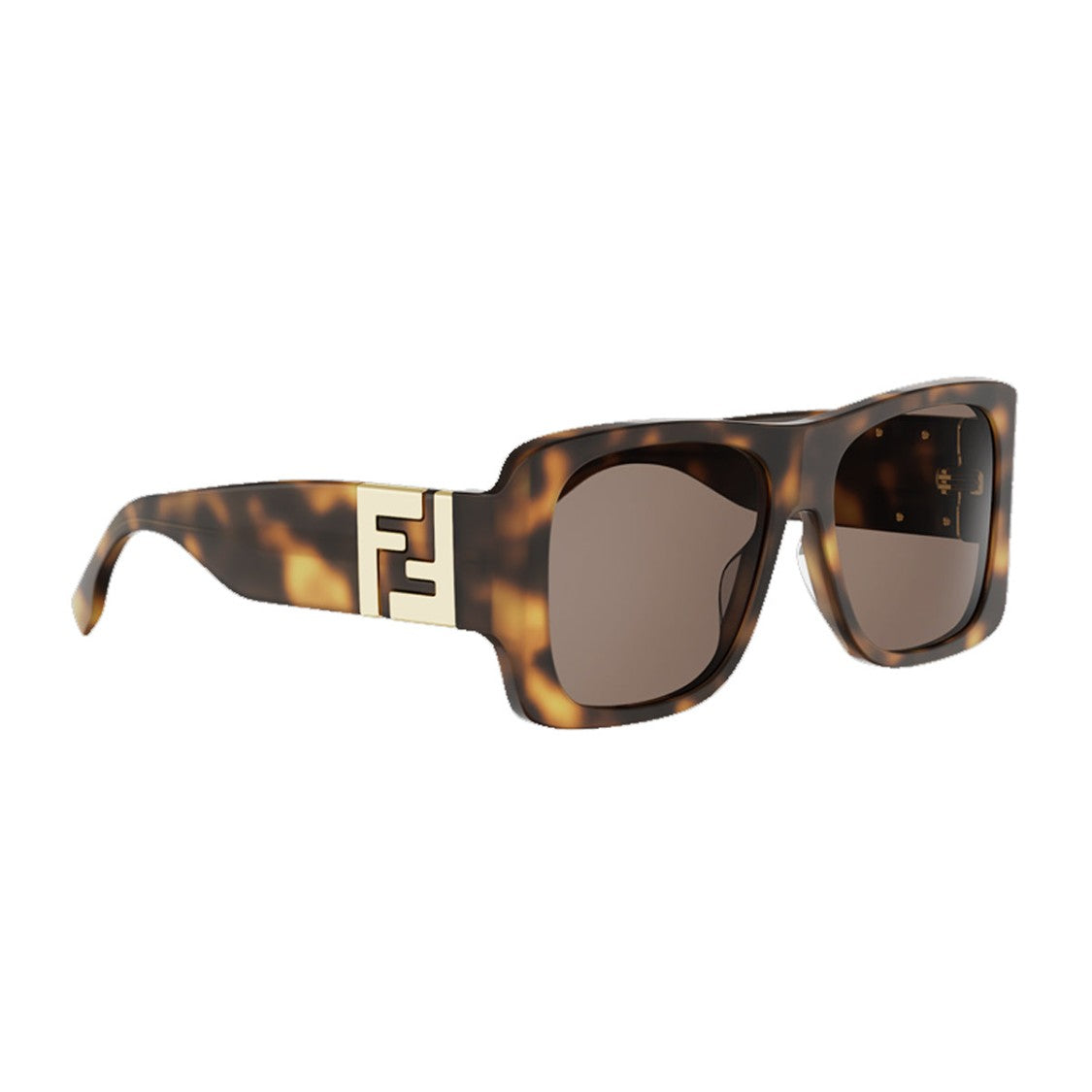 Fendi Havana Forever Fendi Bold Rectangular Acetate Sunglasses