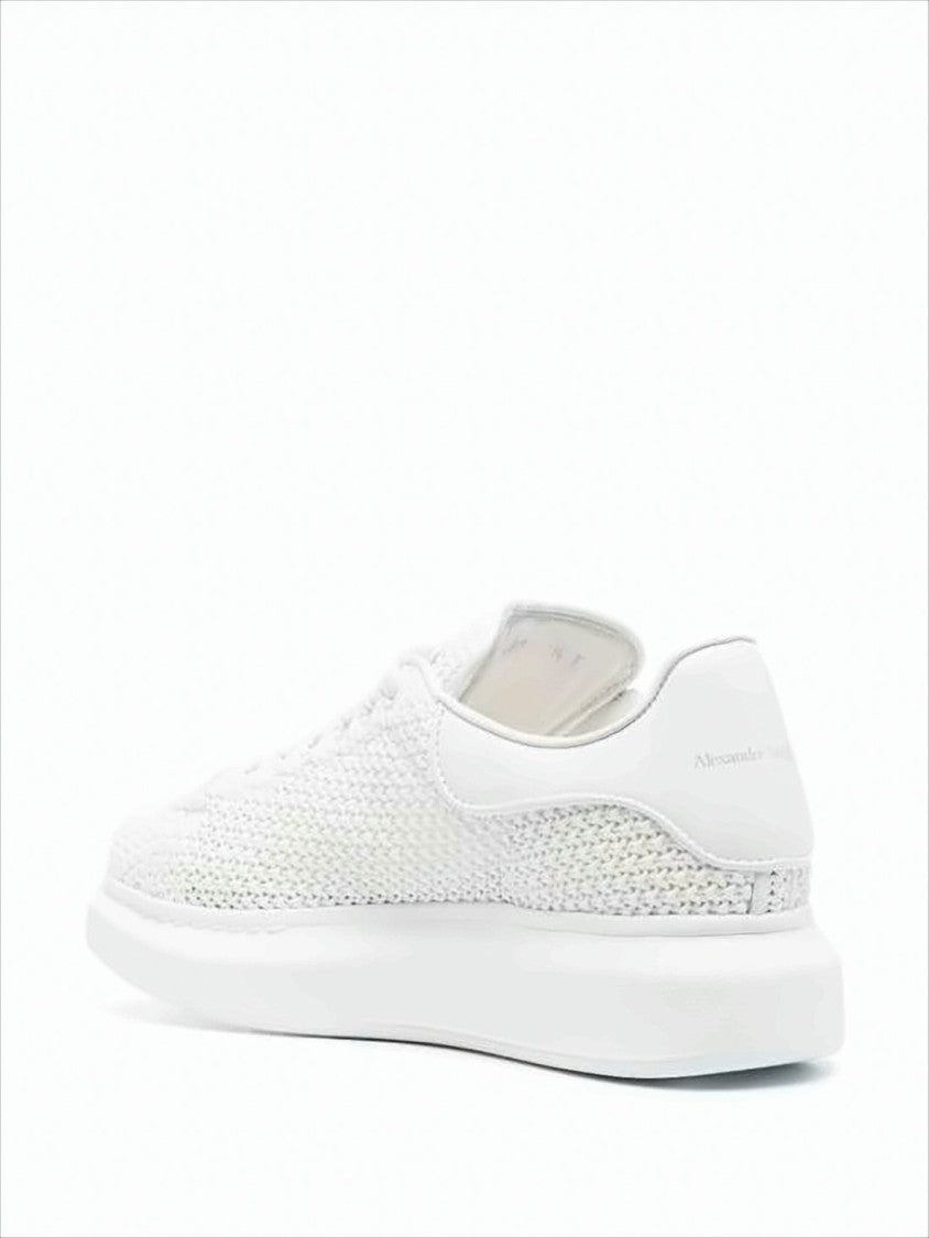 Alexander Mcqueen Knitted Mesh Low-Top Sneakers With Cushioned Sole