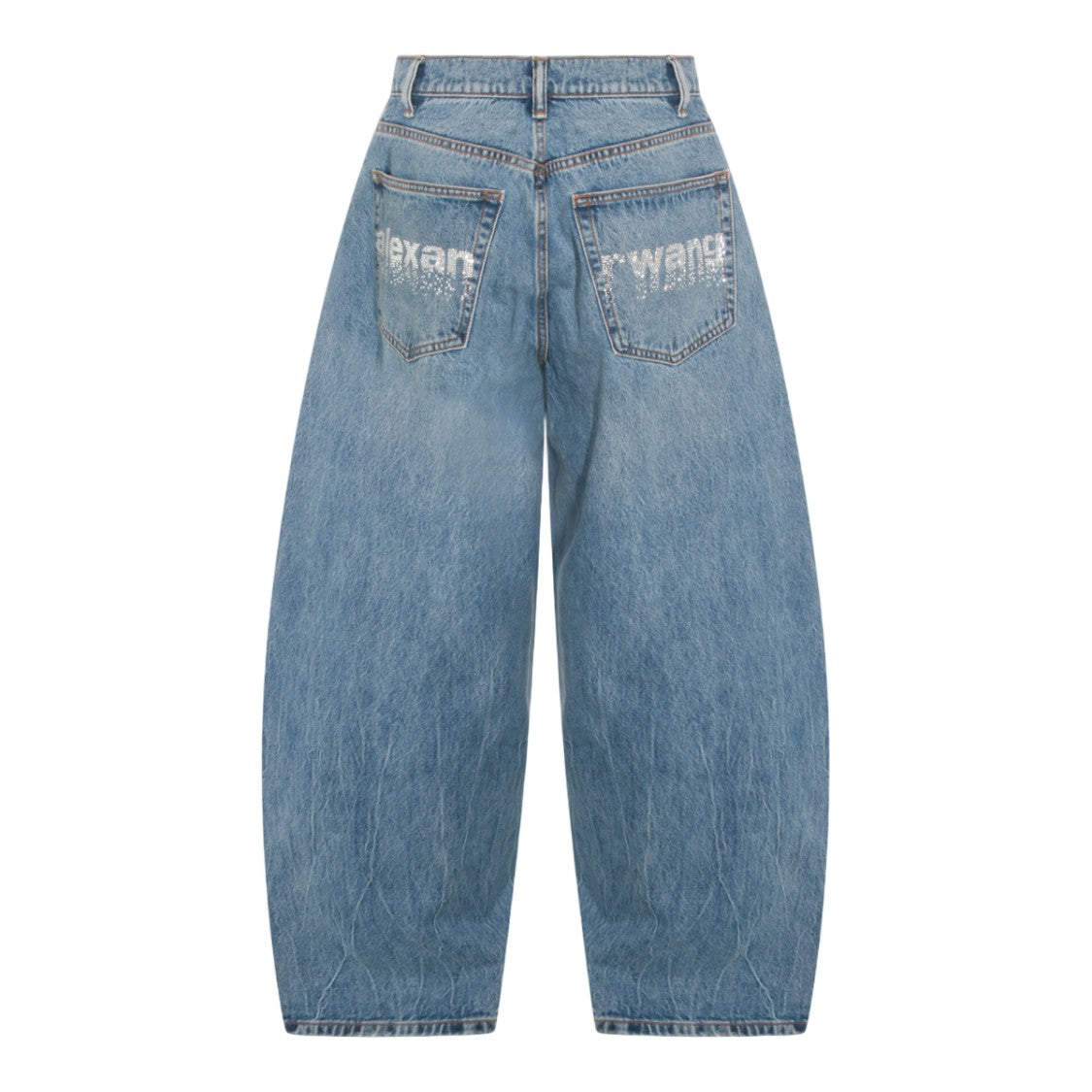 Alexander Wang Wide-Leg High-Waisted Jeans With Rhinestone Embellishment