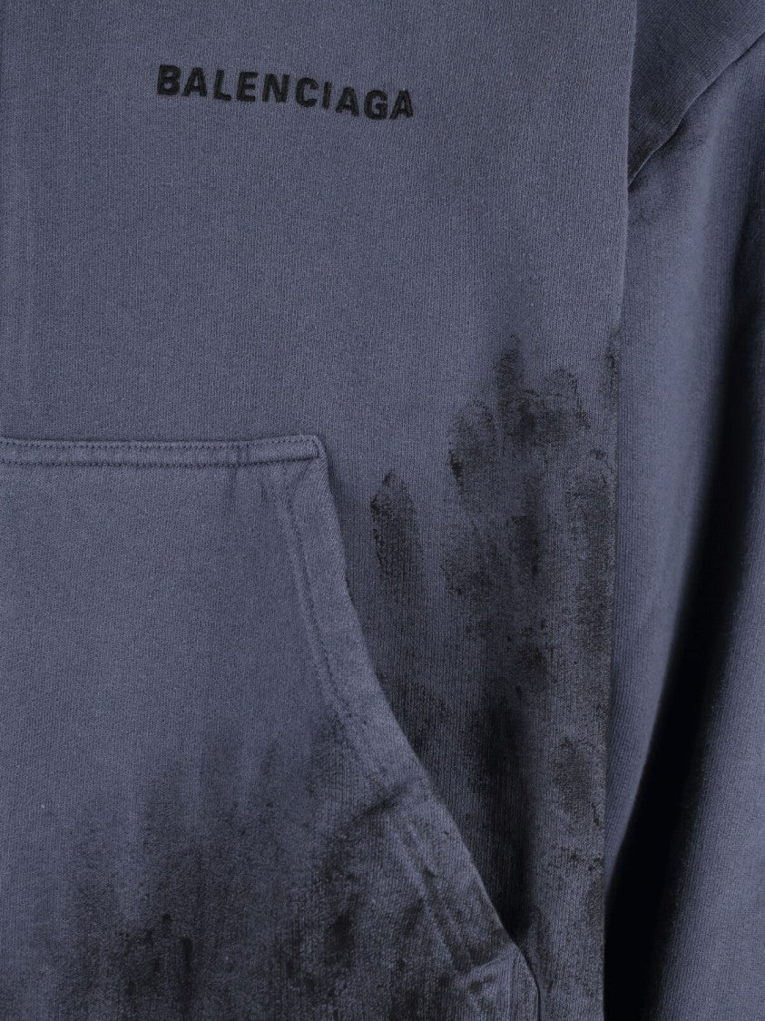 Balenciaga Logo Zip Hoodie – Blue