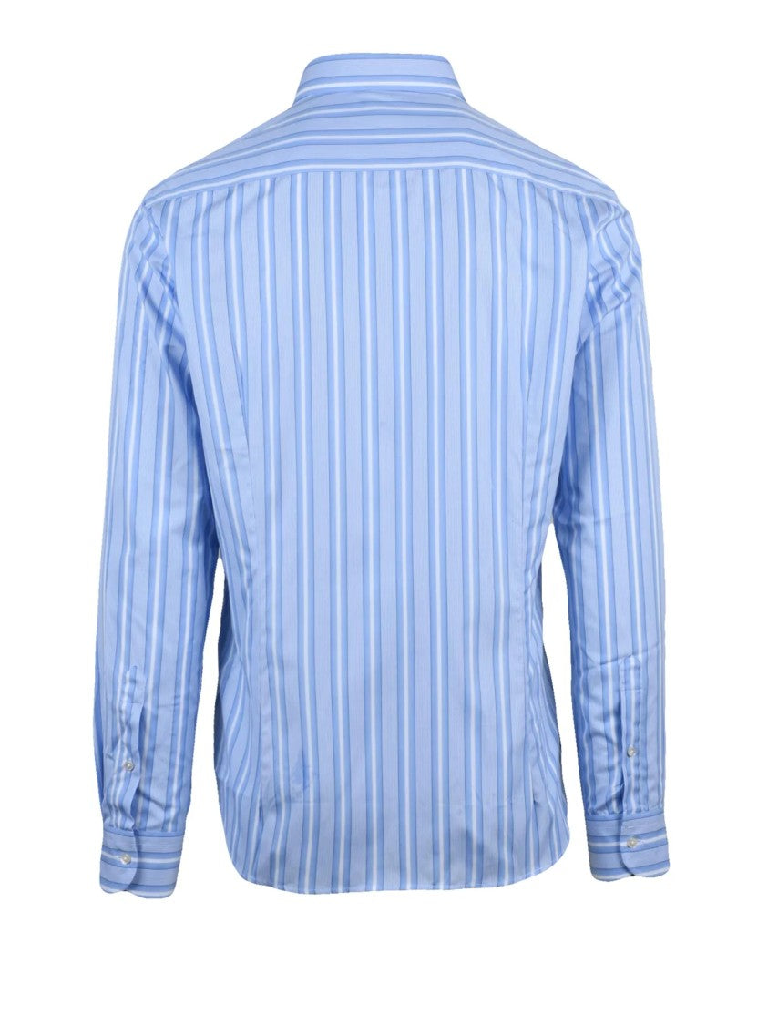 Deuxieme White/Sky Blue Cotton Shirt