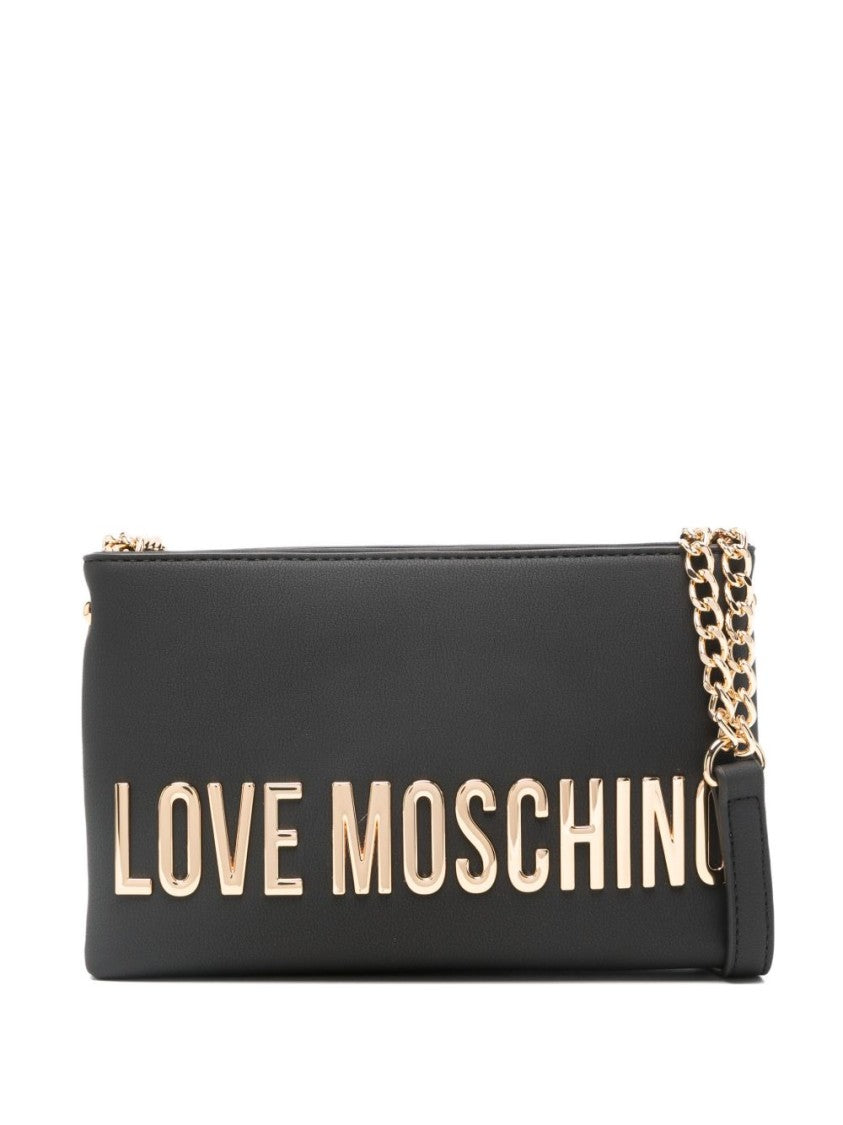 Love Moschino Rectangular Shoulder Bag With Bold Gold Branding