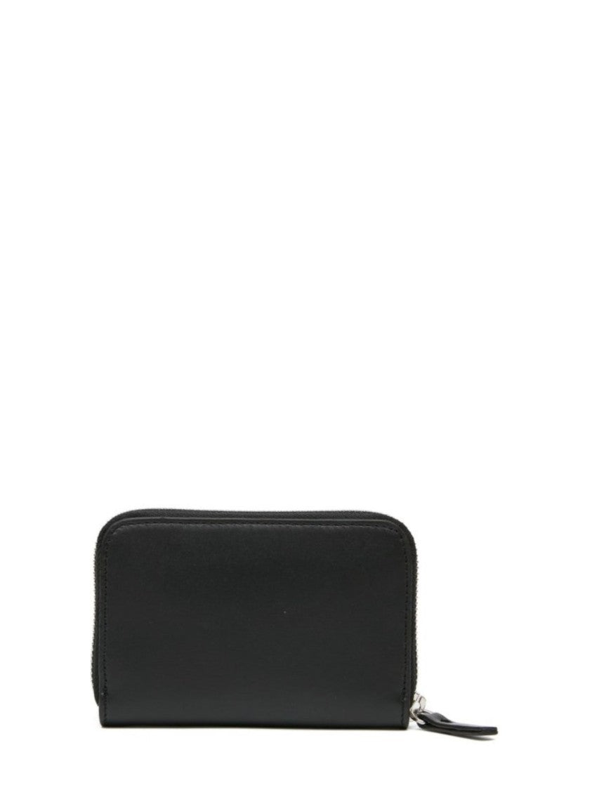 Mm6 By Maison Margiela Black Logo Tag Leather Wallet
