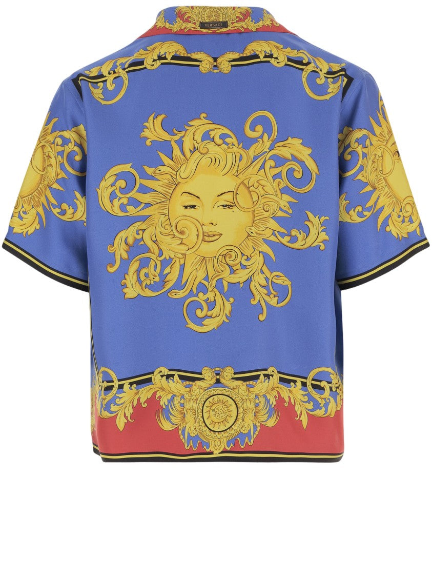 Versace Multicolor Silk Twill Shirt