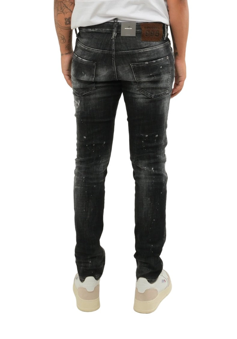 Dsquared2 Slim-Fit Black Jeans With Distressed Detailing
