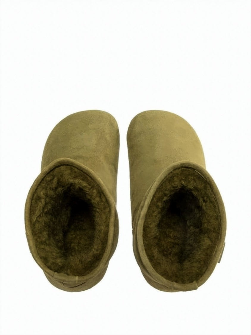 Loewe Mid-Calf Suede Boots With Plush Wool Lining