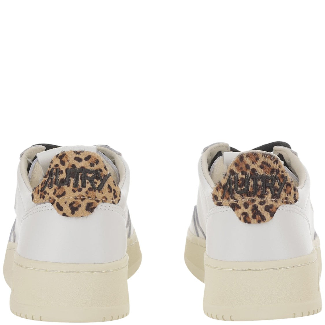 Autry Medalist Low Leather Sneakers With Animal-Print Heel Tab