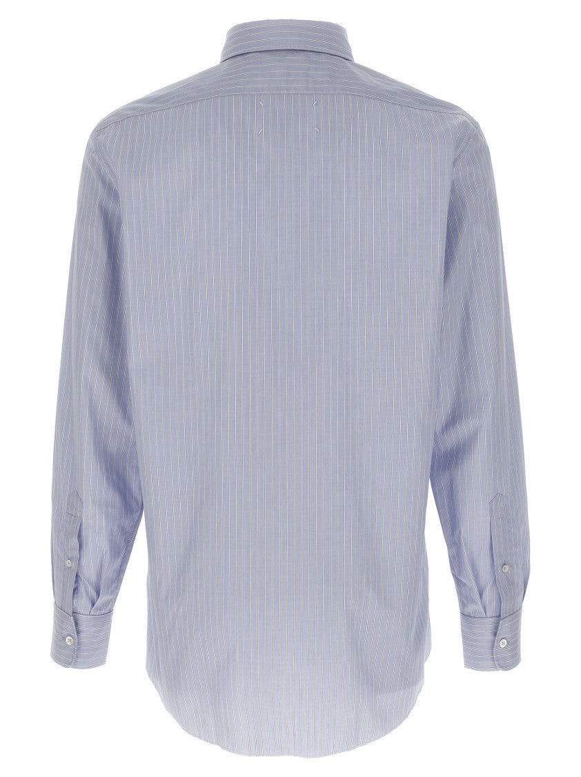 Maison Margiela Striped Cotton Poplin Shirt With Chest Pocket
