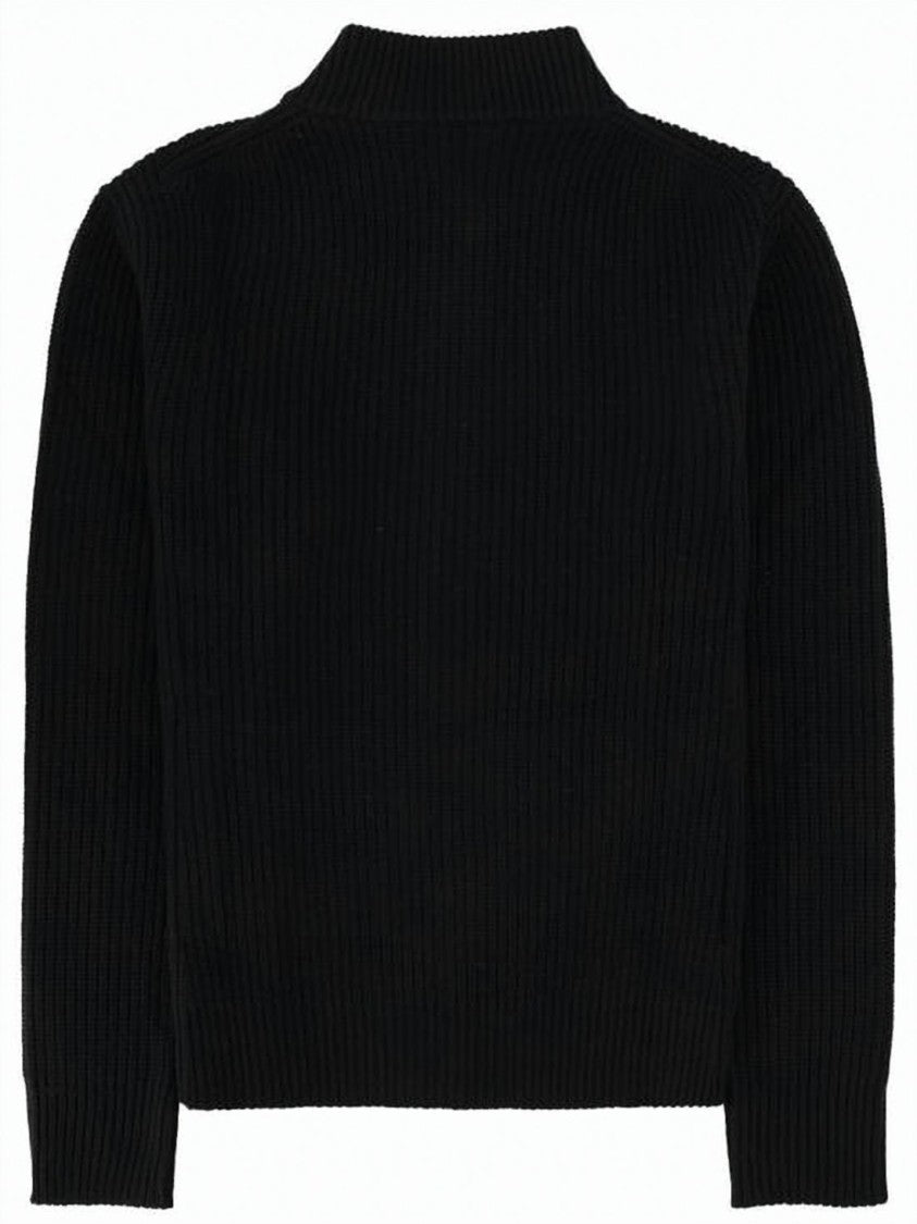 Vivienne Westwood Ribbed Knit Zip-Through Sweater With High Collar