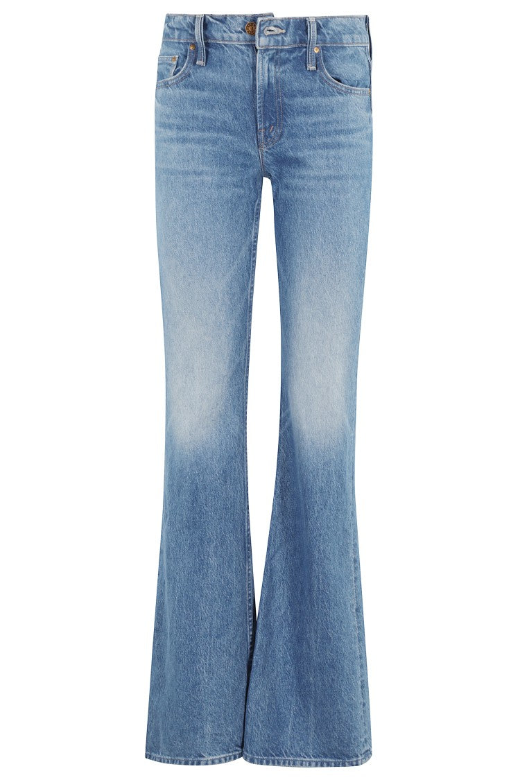 Mother Light Blue Bootcut Jeans With Classic Five-Pocket Design