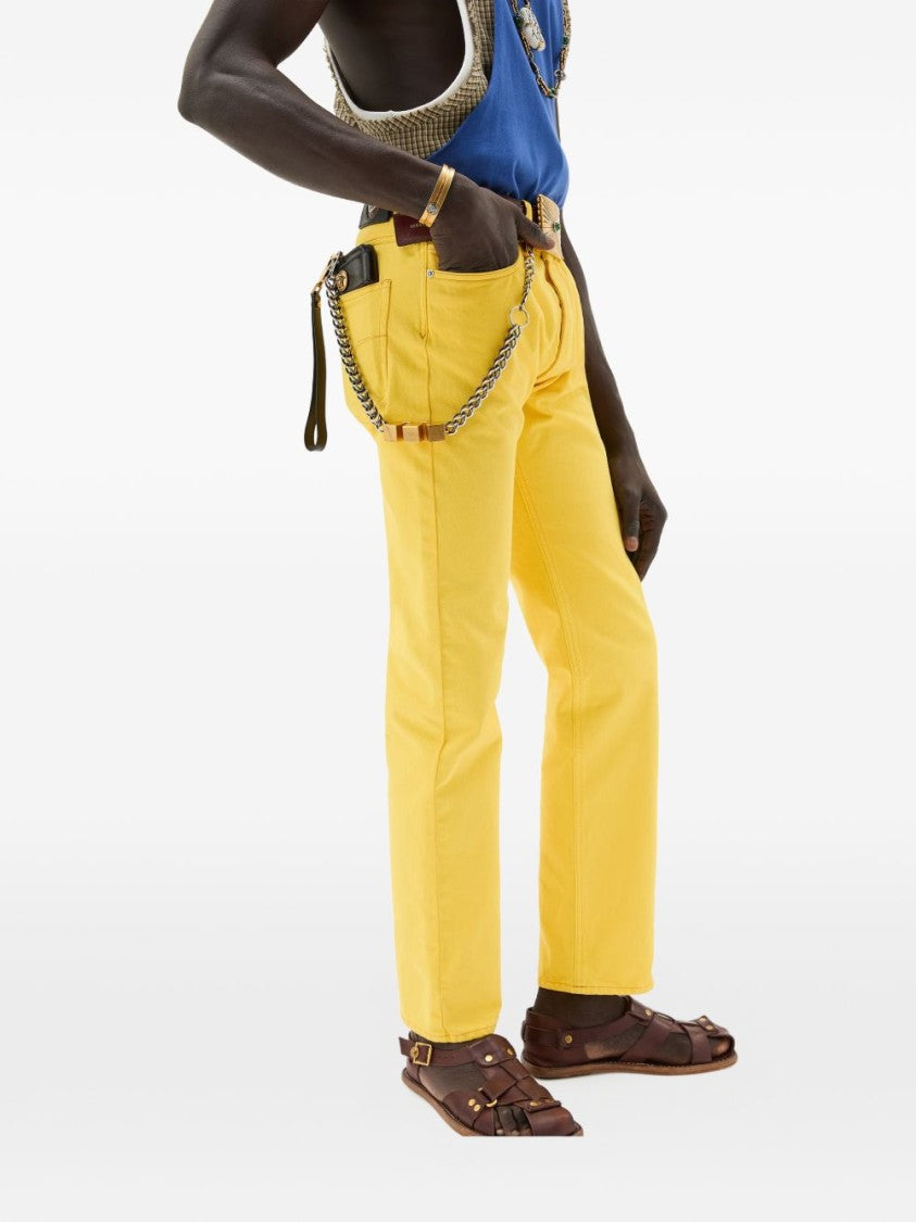Versace Straight-Leg Yellow Denim Jeans