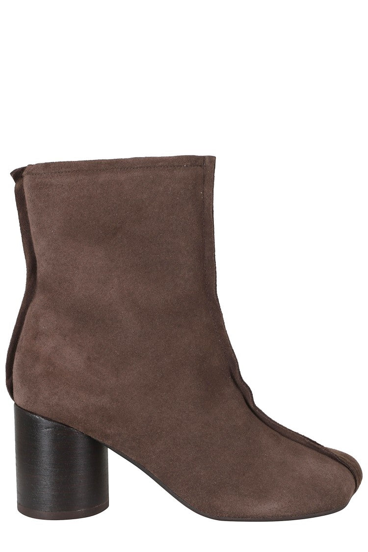 Mm6 By Maison Margiela Brown Ergonomic Square Toe Suede Ankle Boots