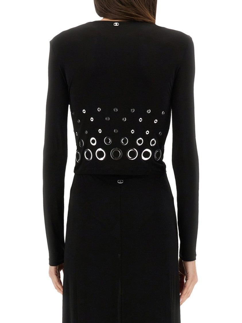 Rabanne Crop Top With Eyelet Detailing