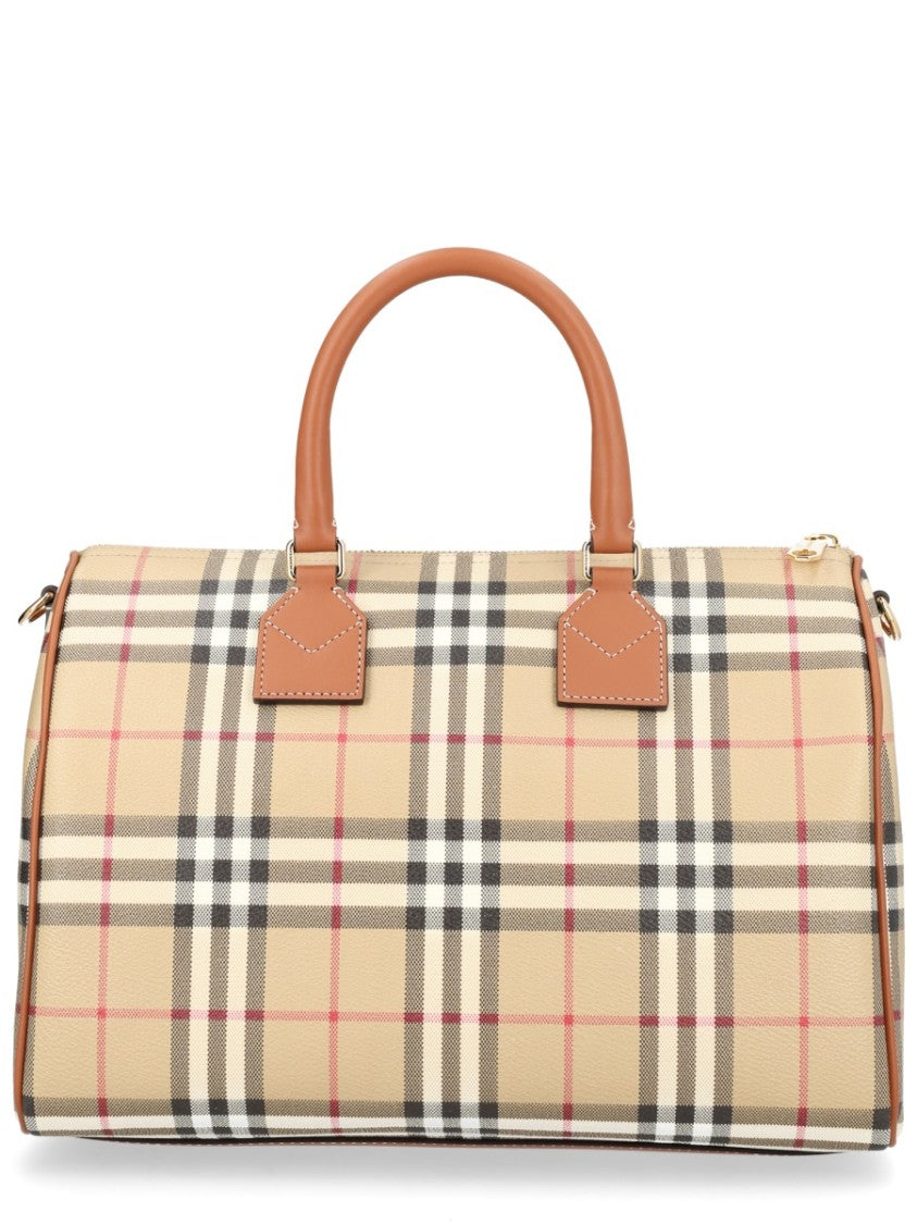 Burberry Check Pattern Medium Bowling Tote Bag