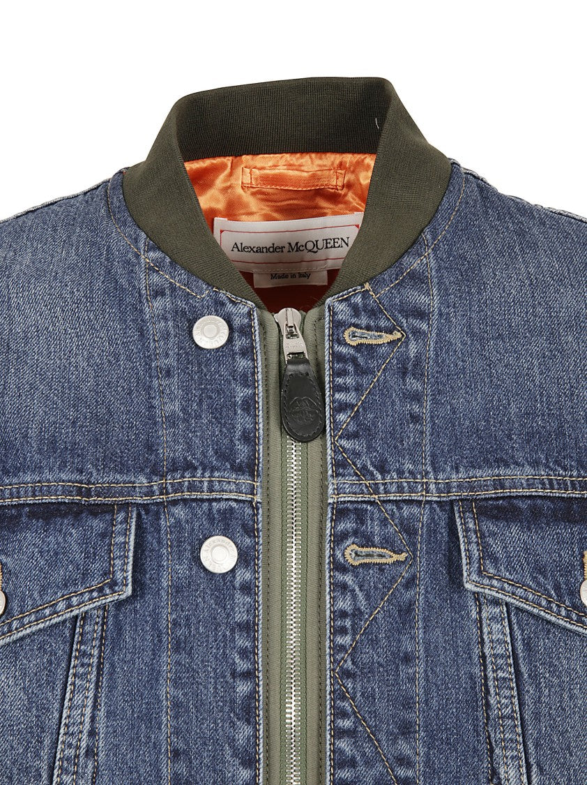 Alexander Mcqueen Denim And Fabric Casual Jacket