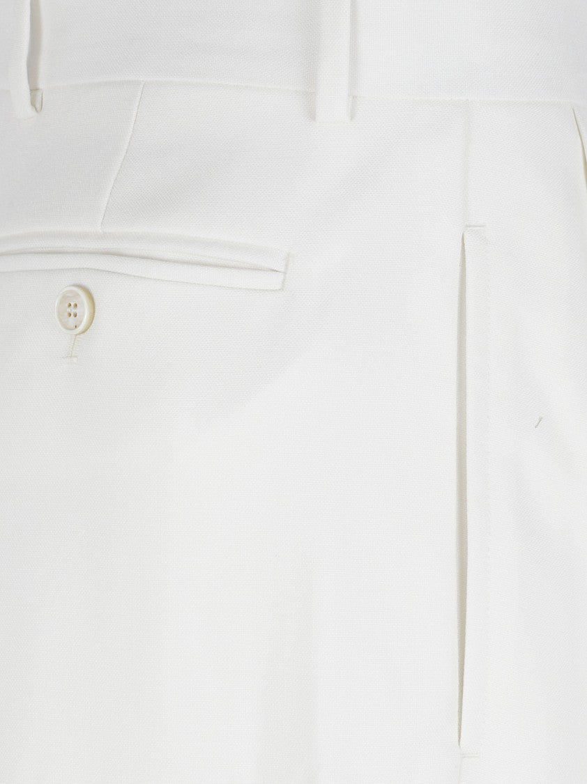 Givenchy Tailored Trousers With Double Pleats And Polished Finish