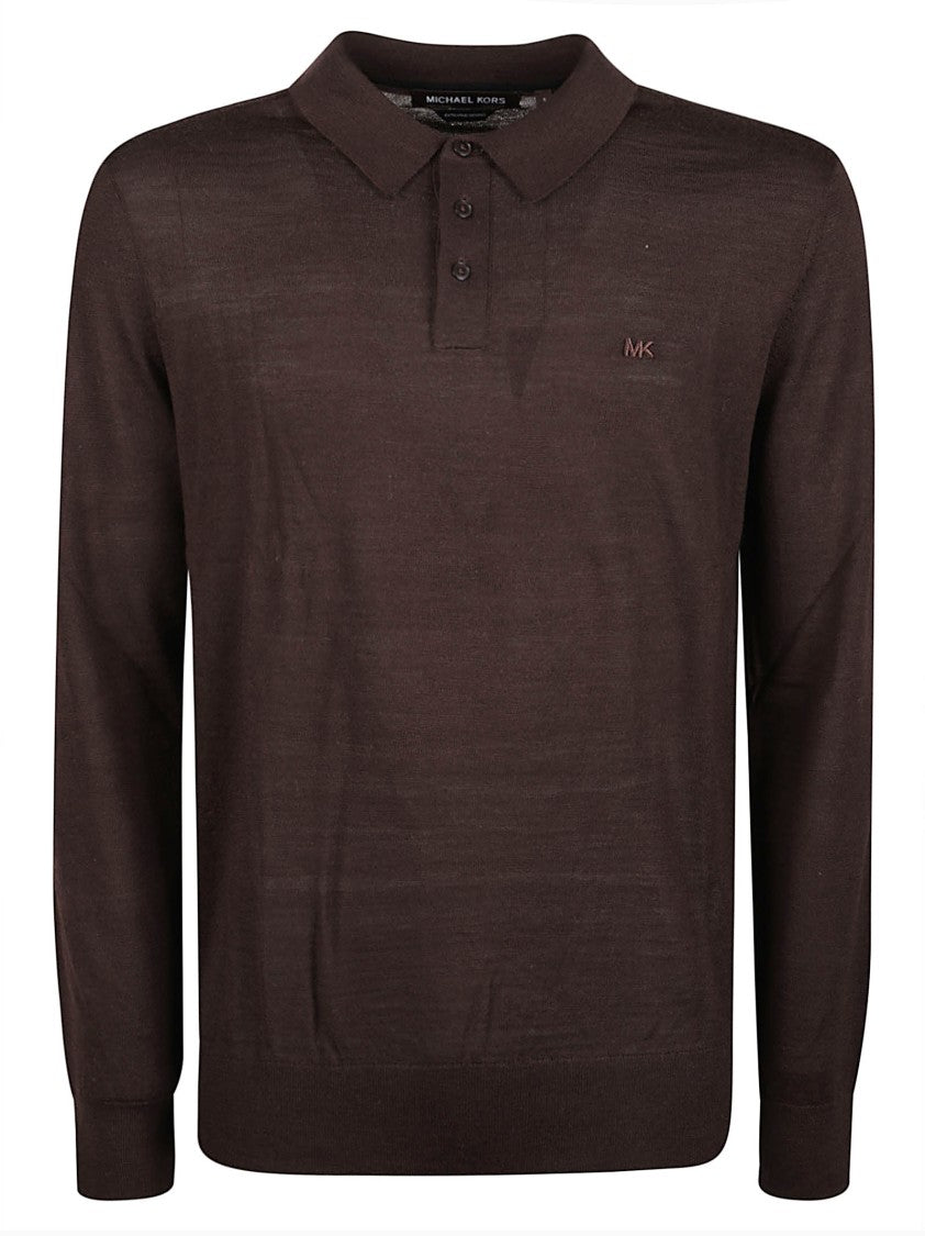Michael Kors Core Merino Extra Fine Merino Wool Long-Sleeve Polo Shirt