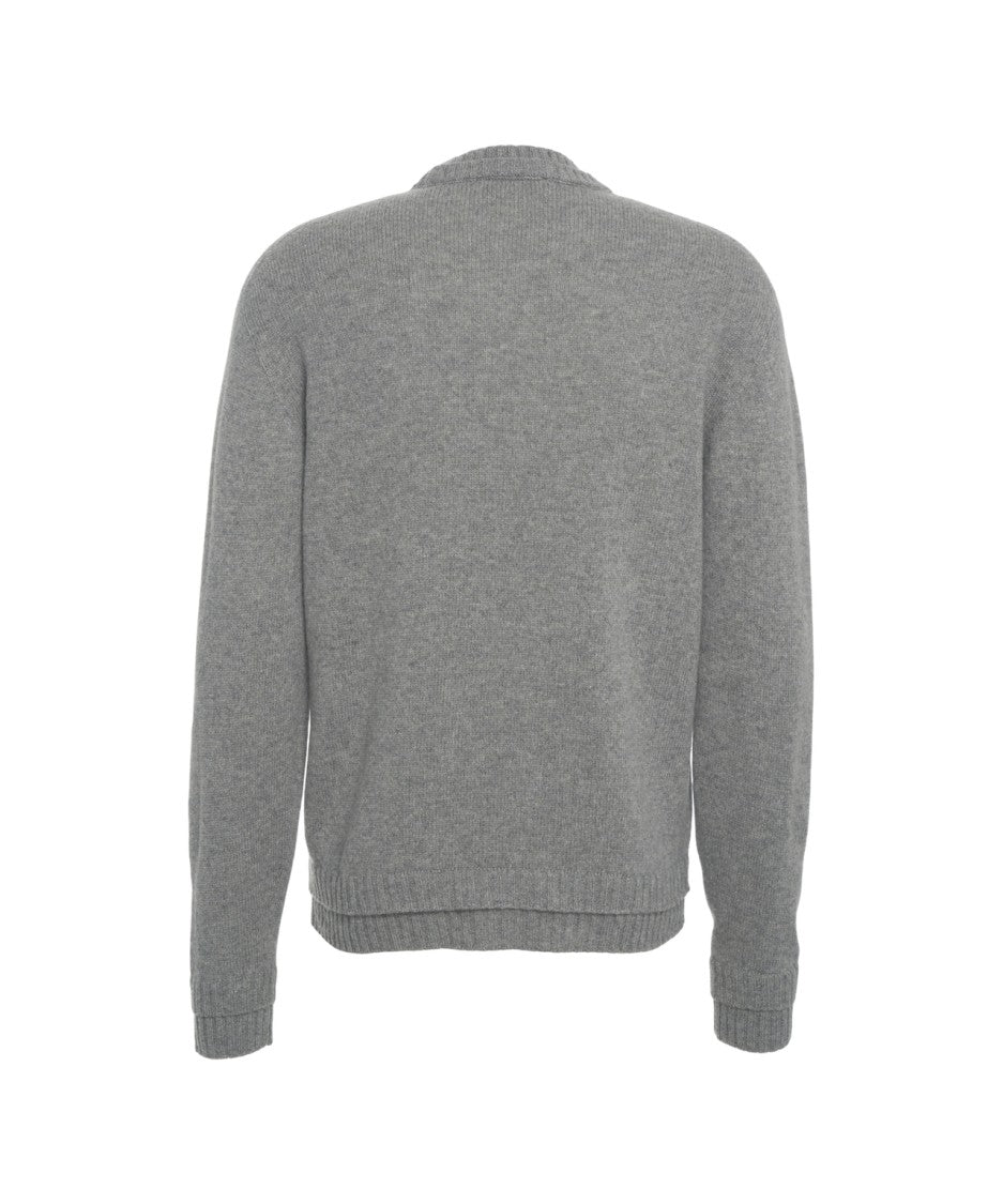Atomo Factory Knit Sweater With Round Neckline And Ribbed Detailing