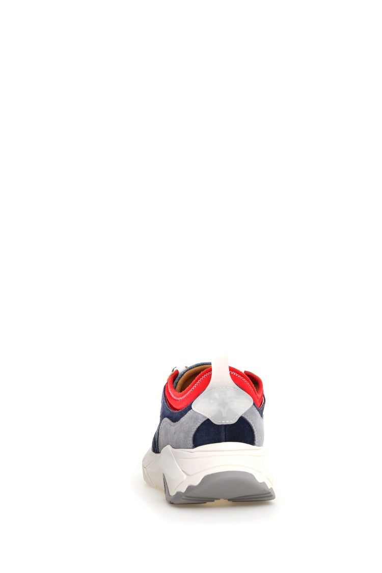 W6yz Two-Tone Suede Serrated Rubber Sole Sneakers