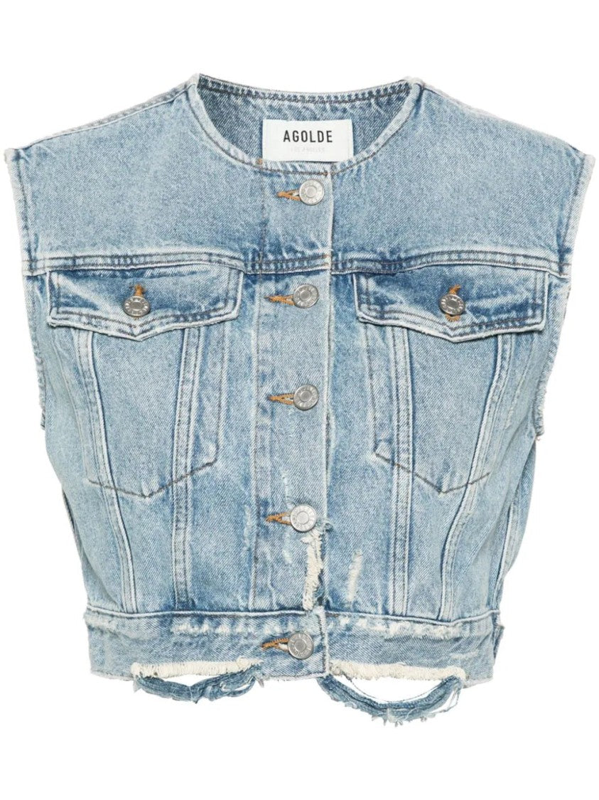 Agolde Leo Cotton Denim Vest
