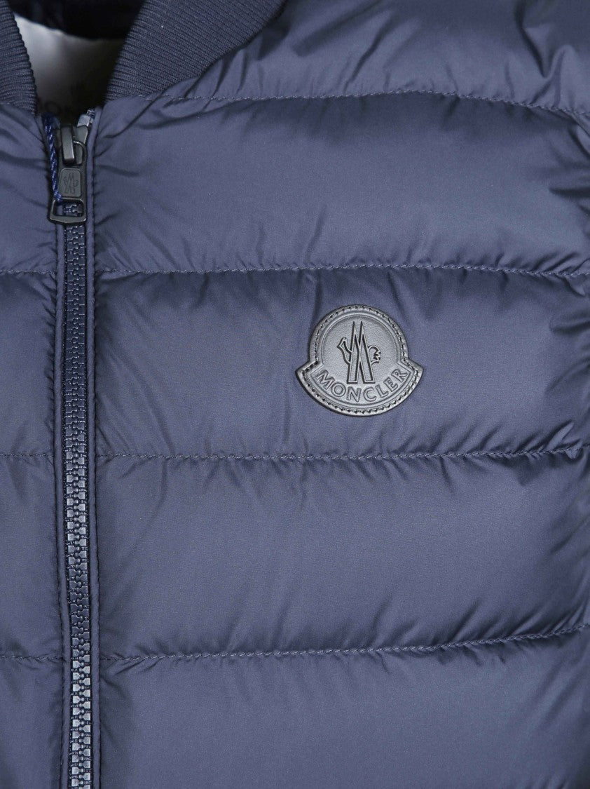 Moncler Quilted Sleeveless Vest With Ribbed Collar And Front Zipper