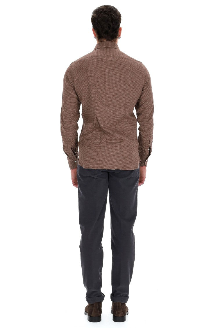 Borriello Houndstooth Flannel Tailored Shirt