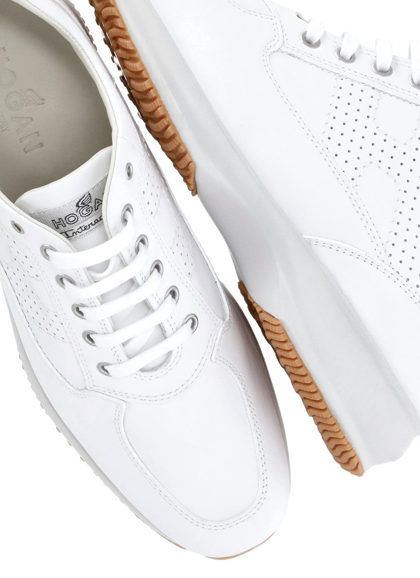 Hogan White Interactive Breathable Details Sneakers