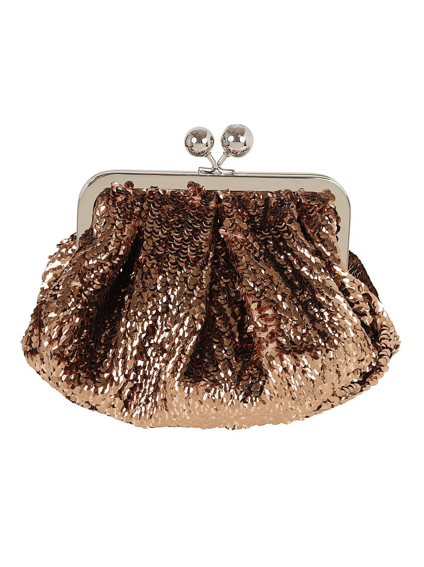 Max Mara Small Pouf Clutch Bag With Concave Sequins