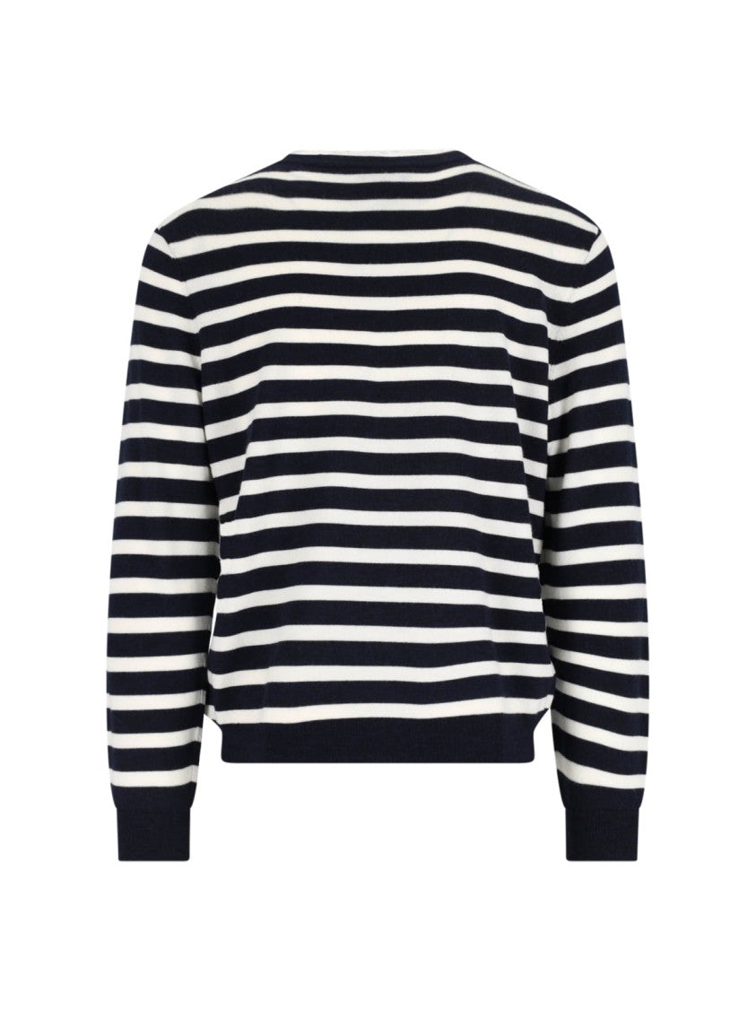 A.P.C. Classic Striped Knit Sweater With Round Neckline
