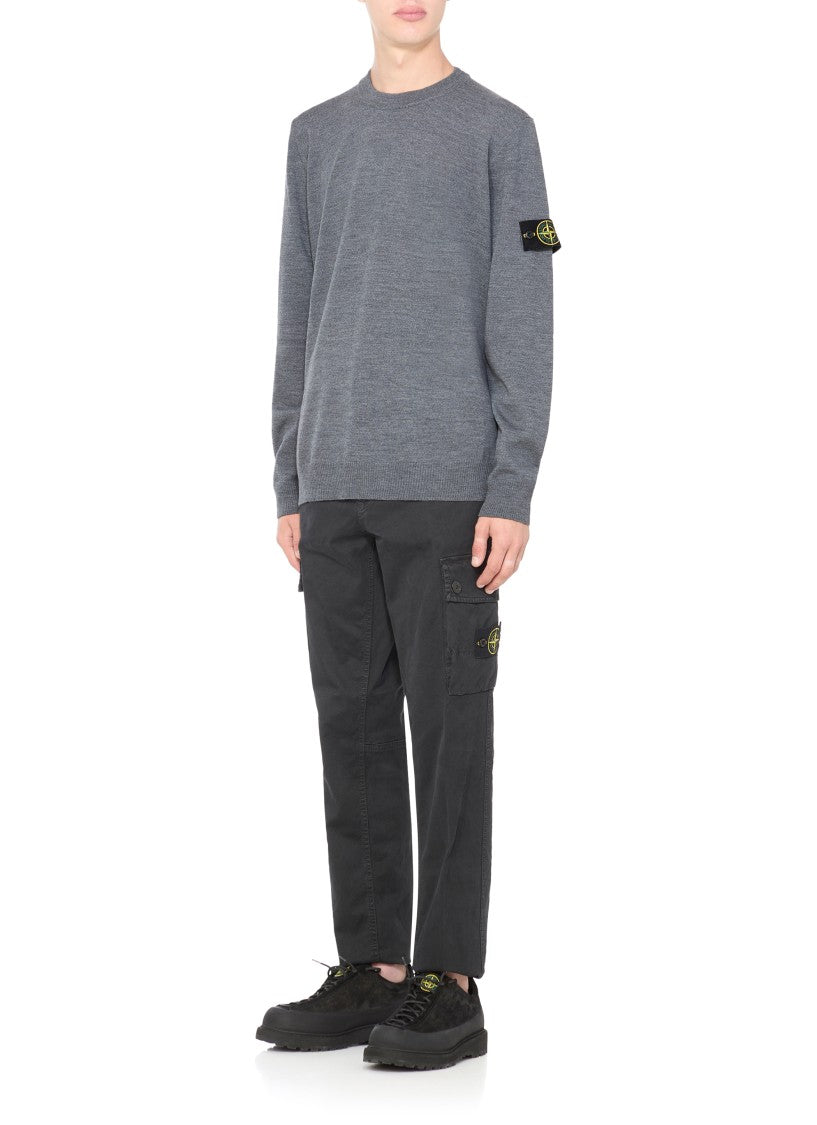 Stone Island Grey Wool Sweater