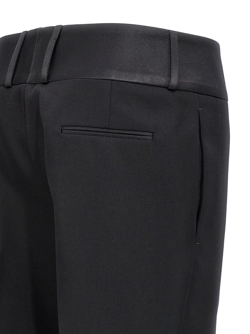Ferragamo Virgin Wool Tuxedo Pants With Satin Waistband And Refined Finish