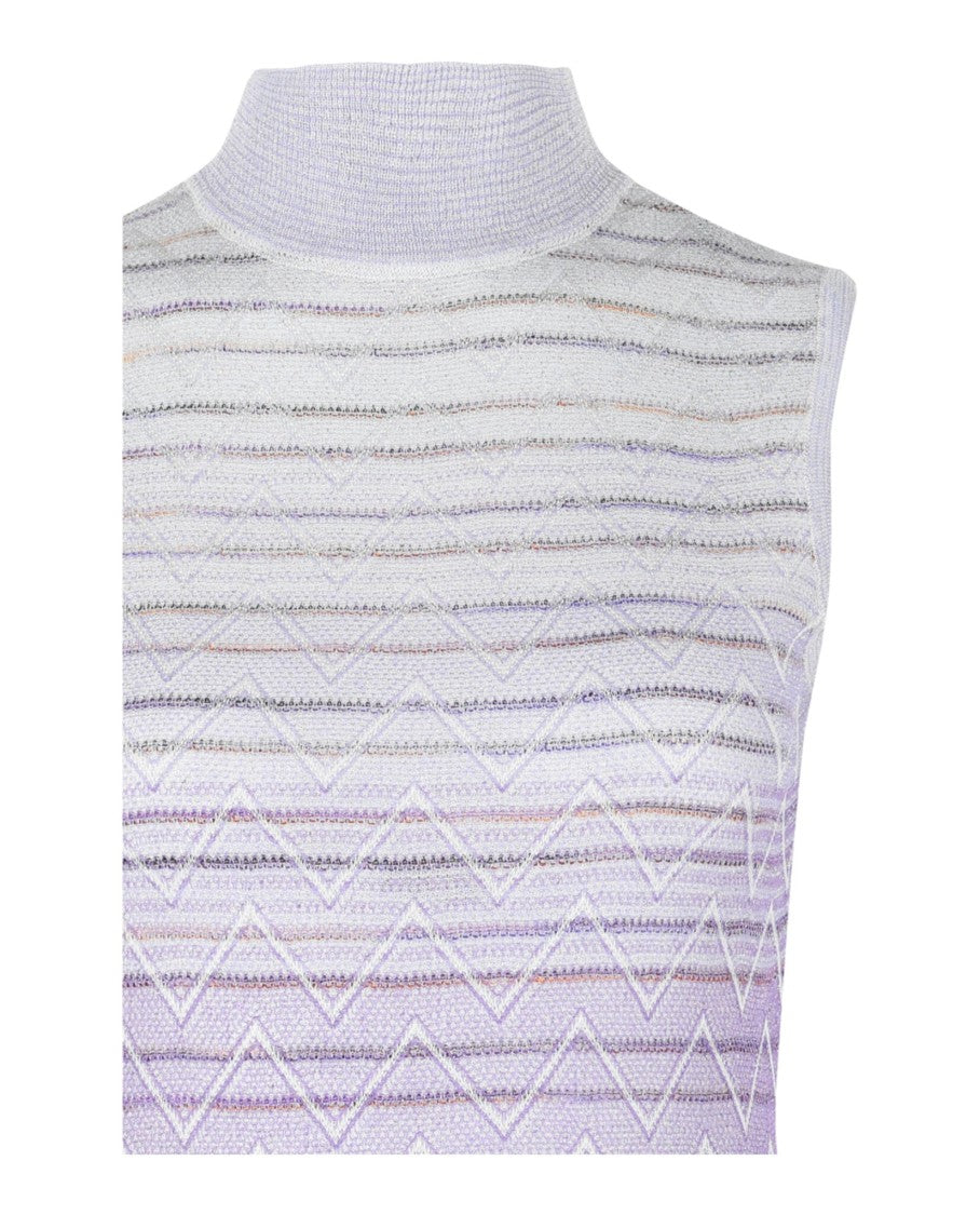M Missoni Ombre Zig Zag High-Neck Top