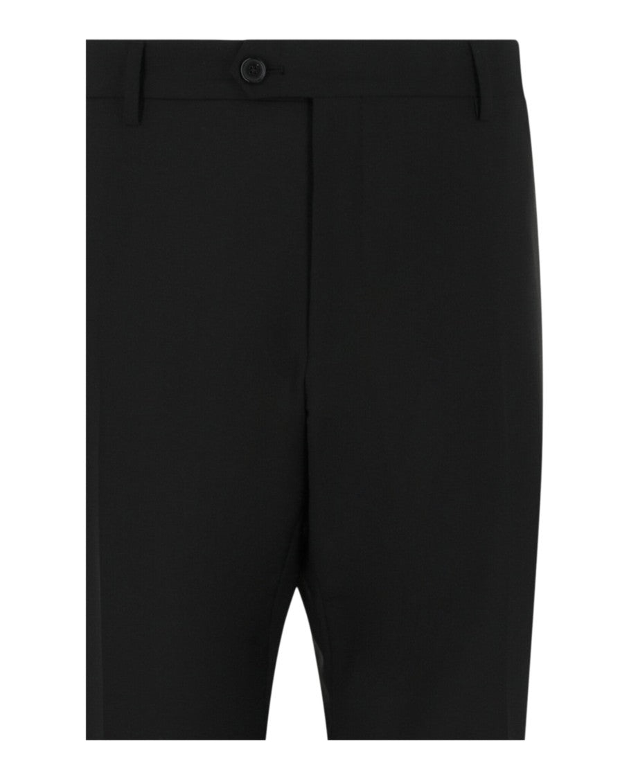 Ferragamo High-Rise Straight Leg Trousers With Whipstitched Hem
